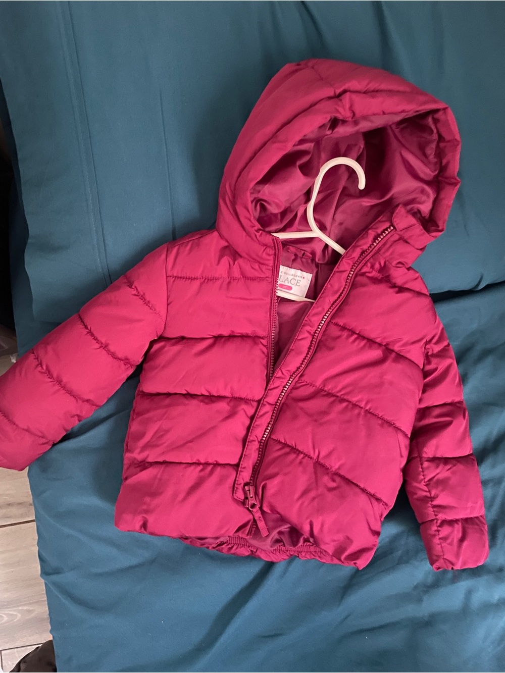 The Children's Place Girls' Pink Hooded Puffer Jacket 3t